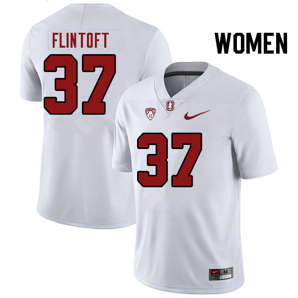 Women #37 Aidan Flintoft Stanford Cardinal College Football Jerseys Stitched Sale-White - Click Image to Close